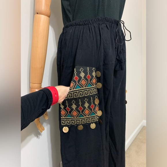 Black Hobo Embroidered Wide Leg Pants - Picture 9 of 17